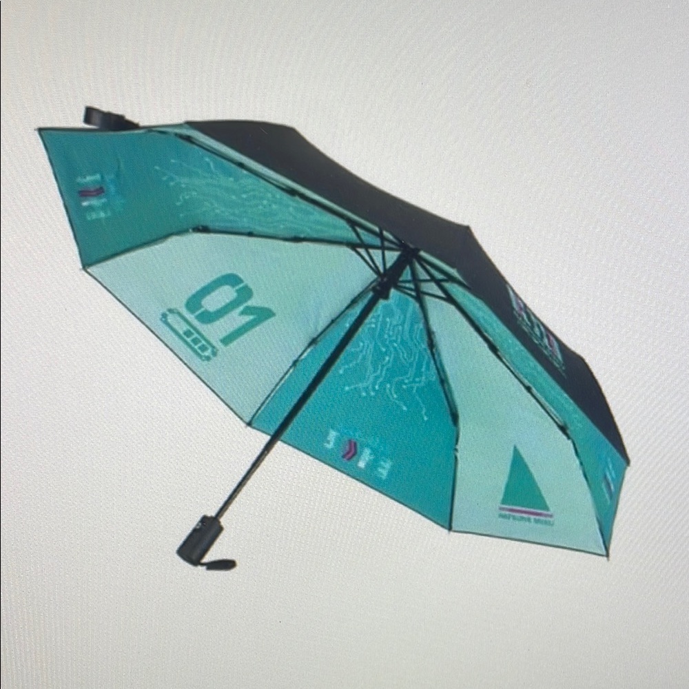 Teal and Black Umbrella